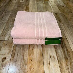 2 Kate Spade Ballet Pink Bath Towels Striped Stripe Stripes Towel Set
